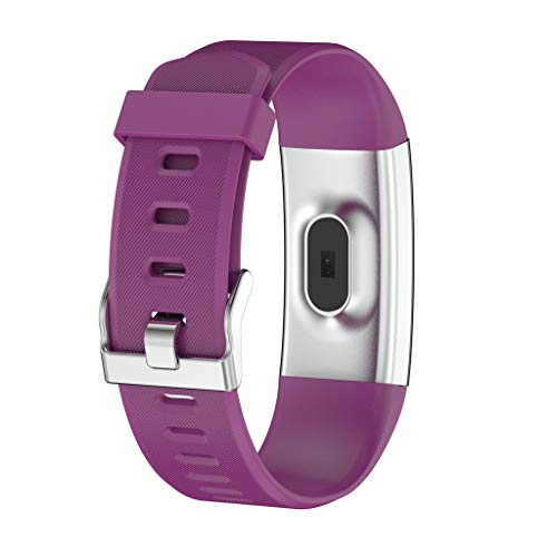 CAOQAO- Reloj Mujer Hombre Unisex Fitness Monitor de Actividad Delgado Ritmo cardíaco presión Arterial Control de oxígeno Reloj Inteligente (Free Size, púrpura)
