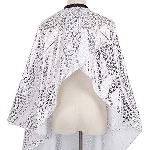 Capa de Peluquería Ajustable Impermeable Para Salón de Belleza y Uso Doméstico,vestido peluquería Corte,corte de los cabellos barbero instrumento de cabello capítulo paño sombra Delantal(Blanco)