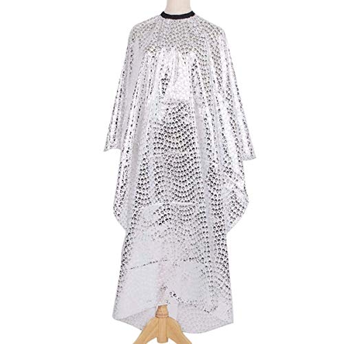Capa de Peluquería Ajustable Impermeable Para Salón de Belleza y Uso Doméstico,vestido peluquería Corte,corte de los cabellos barbero instrumento de cabello capítulo paño sombra Delantal(Blanco)