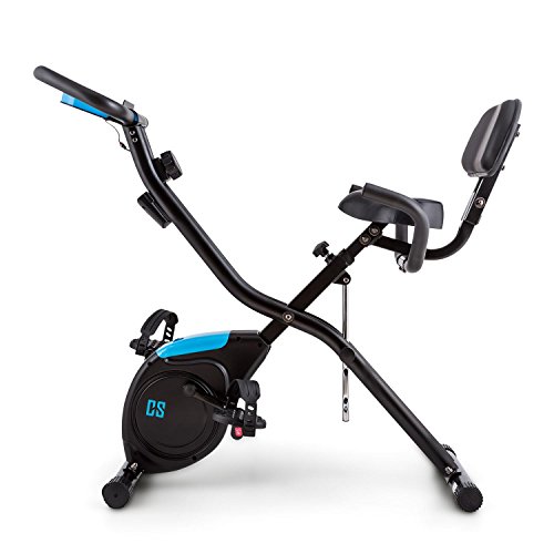 Capital Sports Azura 2 Bicicleta estática Plegable (3 kg de Masa oscilante, sillín Extra Ancho, 8 Niveles de Resistencia, Monitor de Entrenamiento) - Negro
