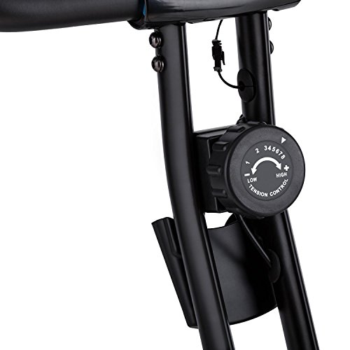 Capital Sports Azura 2 Bicicleta estática Plegable (3 kg de Masa oscilante, sillín Extra Ancho, 8 Niveles de Resistencia, Monitor de Entrenamiento) - Negro