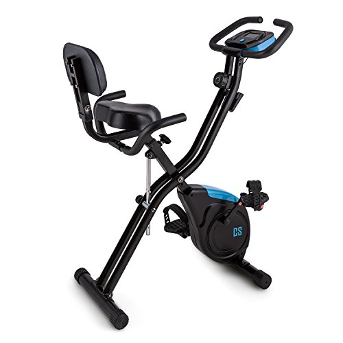 Capital Sports Azura 2 Bicicleta estática Plegable (3 kg de Masa oscilante, sillín Extra Ancho, 8 Niveles de Resistencia, Monitor de Entrenamiento) - Negro