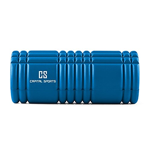 Capital Sports Caprole 1 Rodillo Masaje 33 x 14 cm Azul (Cilindro gomaespuma masajeador, Superficie con Relieve, Tubo automasaje Entrenamiento)