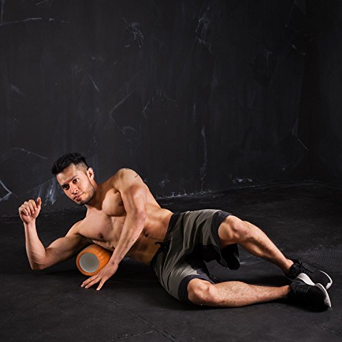 CapitalSports Caprole 1 Rodillo Masaje 33 x 14 cm Naranja (Cilindro gomaespuma masajeador, Superficie con Relieve, Tubo automasaje Entrenamiento)