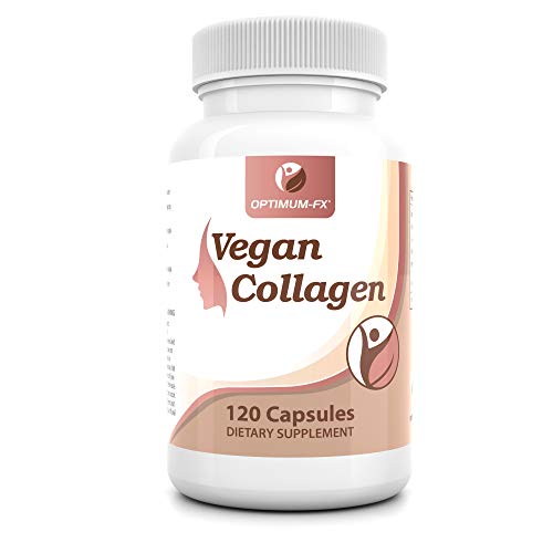 Cápsulas de Colágeno Vegano en Polvo - Suplementos Naturales Péptidos Beneficiosos para el Antienvejecimiento, Cabello Piel Hidratada, Uñas Fuertes y Articulaciones Flexibles - 120 Cápsulas 750 mg