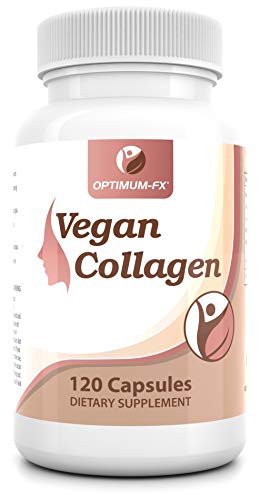 Cápsulas de Colágeno Vegano en Polvo - Suplementos Naturales Péptidos Beneficiosos para el Antienvejecimiento, Cabello Piel Hidratada, Uñas Fuertes y Articulaciones Flexibles - 120 Cápsulas 750 mg