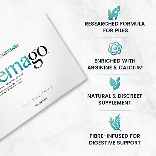 Cápsulas Para Hemorroides - Enzimas Digestivas y Probióticos para Prevenir y Aliviar Hemorroides, Suplemento Dietético con Fibra Natural, Enriquecido con Lactobacillus Acidophilus, 60 cápsulas