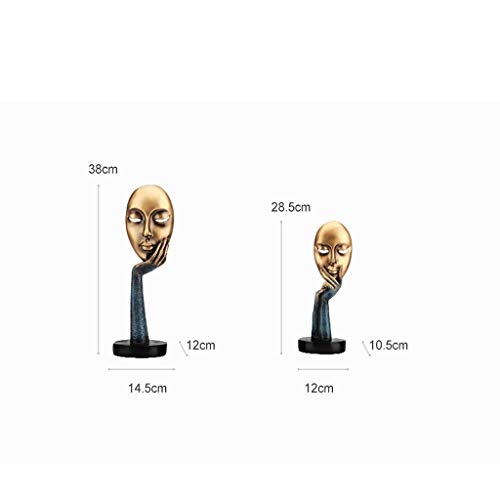 Carácter Hogar de Resumen Señora Face Meditadores Humano Modelo escultura de resina pensador Máscara de mujer Figurita Sala de estar Pasillo del gabinete Decoración principal Artículos de decoración