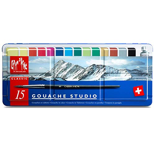 Caran d ́Ache Gouache - Pastillas para Gouache (15 Colores)