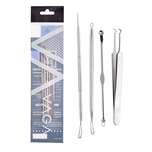 Carbono y acero inoxidable puntos negros Whiteheads removers acné espinillas extractores imperfecciones Comedones quitar herramientas de cuidado de la piel facial