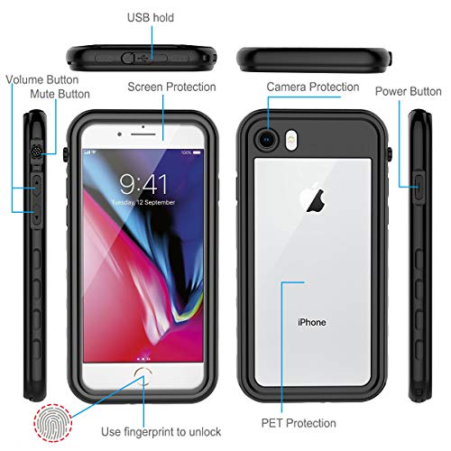 Carcasa estanca Shellbox para iPhone SE 2020, Cubierta para iPhone 7/8, Protector de teléfono, a Prueba de Polvo, a Prueba de Golpes, Fundas Protectoras Protectoras bajo el Agua IP68, Negro