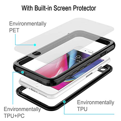Carcasa estanca Shellbox para iPhone SE 2020, Cubierta para iPhone 7/8, Protector de teléfono, a Prueba de Polvo, a Prueba de Golpes, Fundas Protectoras Protectoras bajo el Agua IP68, Negro