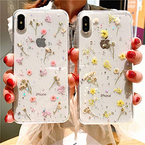 Carcasa iPhone 11 Pro Funda iPhone 11 Pro Flor eterna Hecho a Mano Transparente Suave TPU Silicona Cárcasa Case Ultra Fina Anti-Scratch Cover Funda Cubierta Carcasa Trasera para iPhone 11 Pro
