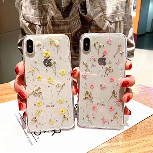 Carcasa iPhone 11 Pro Funda iPhone 11 Pro Flor eterna Hecho a Mano Transparente Suave TPU Silicona Cárcasa Case Ultra Fina Anti-Scratch Cover Funda Cubierta Carcasa Trasera para iPhone 11 Pro