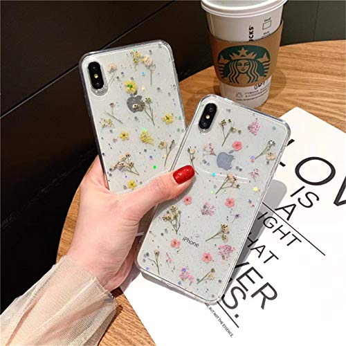 Carcasa iPhone 11 Pro Funda iPhone 11 Pro Flor eterna Hecho a Mano Transparente Suave TPU Silicona Cárcasa Case Ultra Fina Anti-Scratch Cover Funda Cubierta Carcasa Trasera para iPhone 11 Pro