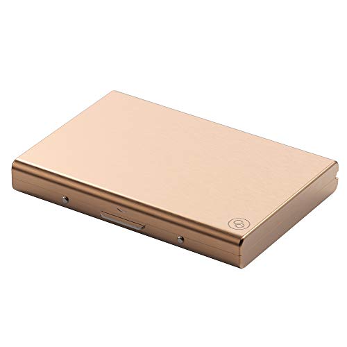 Card Genie Tarjetero Hombre RFID – Tarjetero Metálico RFID Bloqueo con 6 Compartimentos para tus Tarjetas de Crédito Débito DNI – Cartera Tarjetero Fina Ideal para tu Bolsillo – Oro Rosa