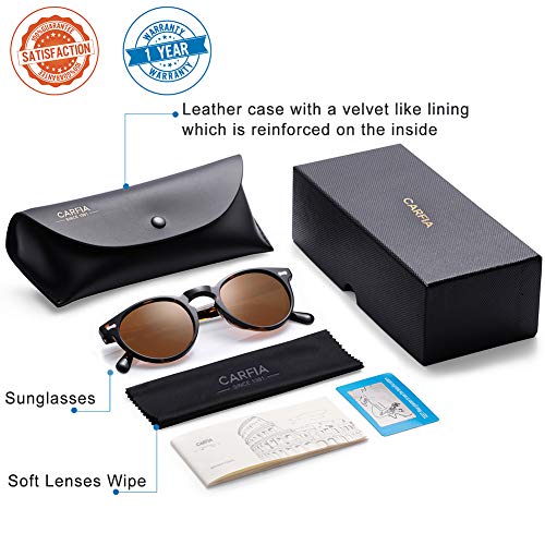 Carfia Vintage Polarizadas Gafas de Sol Mujer Hombre UV400 Protección para Viajes Conducir