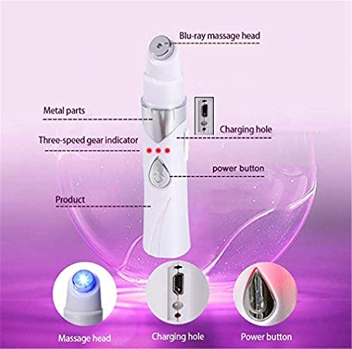 Carga acné azul potente antrenosa varices eliminación de acné pluma terapia de luz azul tratamiento equipo de belleza electrónica