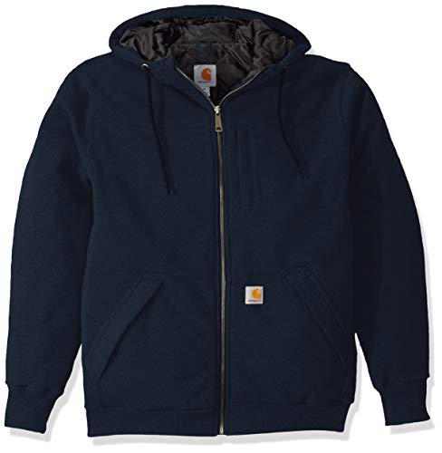Carhartt Rockland Quilt-Lined Full-Zip Hooded Sweatshirt suéter, New Navy, M para Hombre