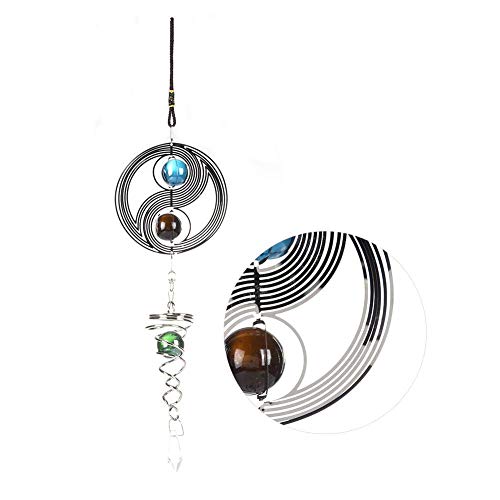 Carillones de Viento Elegante Ventana Giratoria Colgante Decoración Campana de Viento Ornamento Casero Patio Tienda de la Ventana Decoración de la Oficina Amigos Amante Regalo(A Taichi Shape)