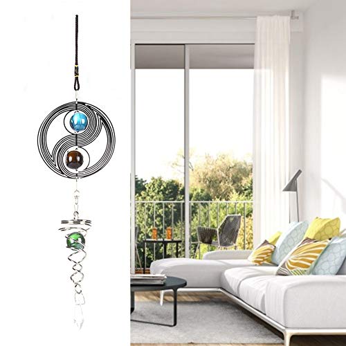 Carillones de Viento Elegante Ventana Giratoria Colgante Decoración Campana de Viento Ornamento Casero Patio Tienda de la Ventana Decoración de la Oficina Amigos Amante Regalo(A Taichi Shape)