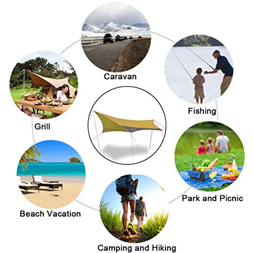 carpas de camping accesorios toldos Adecuado tienda de campaña familiar carpas plegables impermeables tela camping toldo de acampada , El toldo extensible como sombrilla playa proteccion uv anti fly