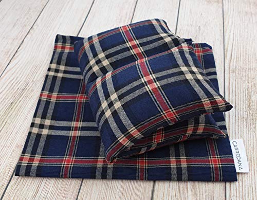 CARREDANA Sacos térmico de Semillas de Trigo con Diferentes olores y Colores. Lavanda, anís en Grano,tomillo,Menta, eucalípto, Romero y Laurel. (Semillas de Trigo(escoces Azul))