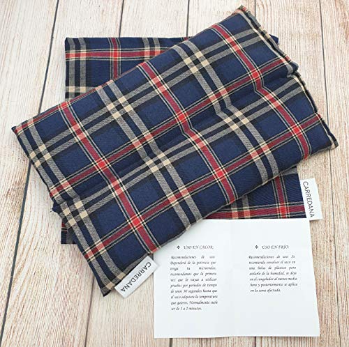 CARREDANA Sacos térmico de Semillas de Trigo con Diferentes olores y Colores. Lavanda, anís en Grano,tomillo,Menta, eucalípto, Romero y Laurel. (Semillas de Trigo(escoces Azul))