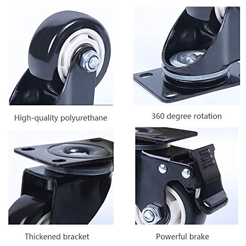 Carro de ruedas con Heavy Duty Ruedas Heavy Duty Ruedas for muebles - universal giratorio de 360 ​​grados giratoria ruedas for silla de escritorio Mesa de juguete Zapatos contenedores