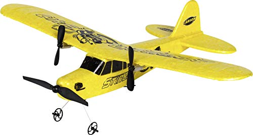Carson 500505029 Stinger 340-Avión teledirigido (2,4 G, 100% RTF, Incluye Pilas y Mando a Distancia), Color Amarillo