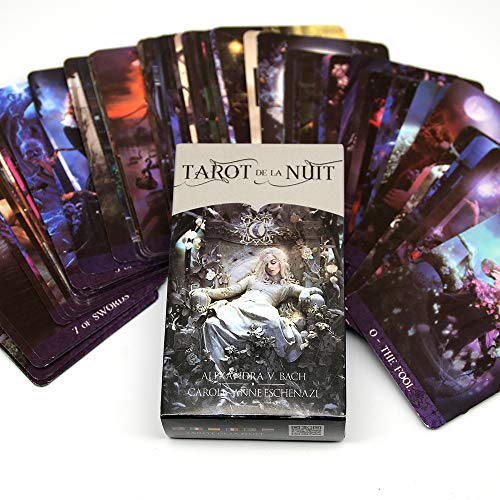 Cartas del Tarot de la Nuit Tejido a Partir del éter Nocturno por Carole-Anne Eschenazi Cubierta de 78 Cartas en Cinco Idiomas: inglés, español
