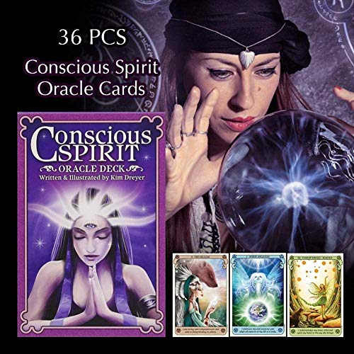 Cartas Tarot, New 36pcs Tarot Cards Conscious Spirit Oracle Cards Inglés Misterioso Destino Adivinación Juego de Mesa Fiesta Divertido Tarot Cards Enterinment para niños y Mujeres