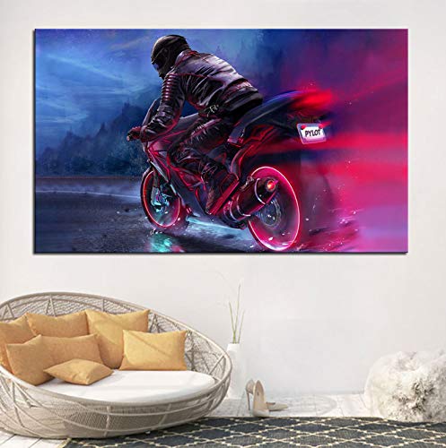 Cartel de Imagen de Arte de Pared, Pintura clásica Guido Reni: El Arcángel Miguel derrotando a Satanás Cartel de Lienzo Pintura Decorativa 50X70 cm sin Marco