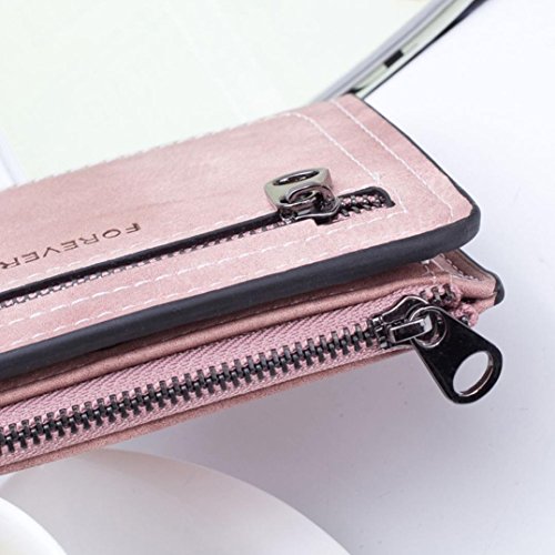 Cartera de pequeña Piel Monedero de Elegante y Moda Rosado para Mujer y Niña por ESAILQ N