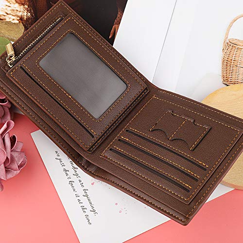 Cartera fotográfica Personalizada Nombre Personalizado Minimalista Grabado Bloqueo Bifold RFID Monedero Navidad Acción de Gracias Regalos para Hombres Padre Hijo