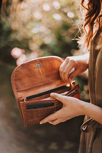 Cartera Gusti Cuero Nature - Cartera de Piel Emma para Mujer Vintage Marrón Cuero