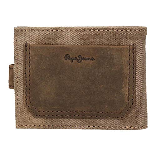 Cartera Pepe Jeans Wayne horizontal con cierre de clic Camel, Marrón