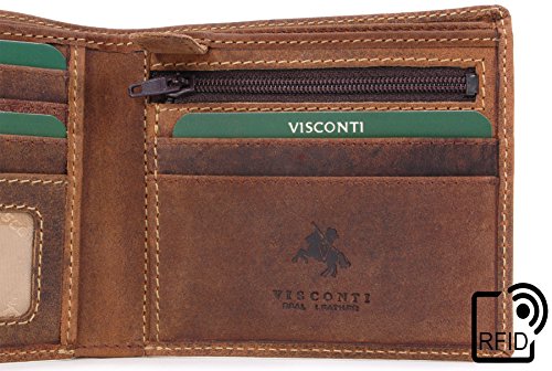 Cartera Visconti, 707 Shield, de piel curtida, color Marrón, talla M