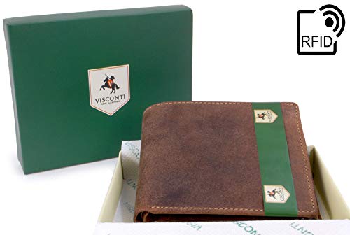 Cartera Visconti, 707 Shield, de piel curtida, color Marrón, talla M