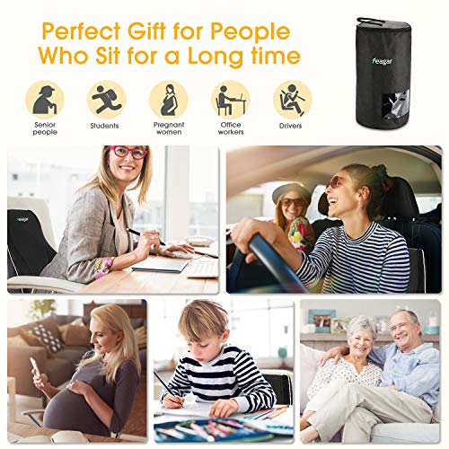 Carttiya Cojin Lumbar Coche, Almohada de Soporte Lumbar de Espuma de Memoria,Cojín Respaldo Ergonómico para Automóvil, Silla Oficina, Apoyo a la Espalda (Grande)