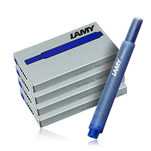 Cartuchos de tinta para pluma estilográfica Lamy 2077-4er-Set, T10, color azul, 4 paquetes (20 cartuchos)