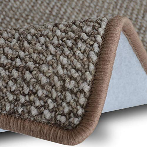 casa pura Alfombra de Pasillo – Alfombra Moderna de moqueta rizada – para Cocina, Pasillo, Paso, Dormitorio – Carlton, 100% Polipropileno, Beige, 80 x 300 cm