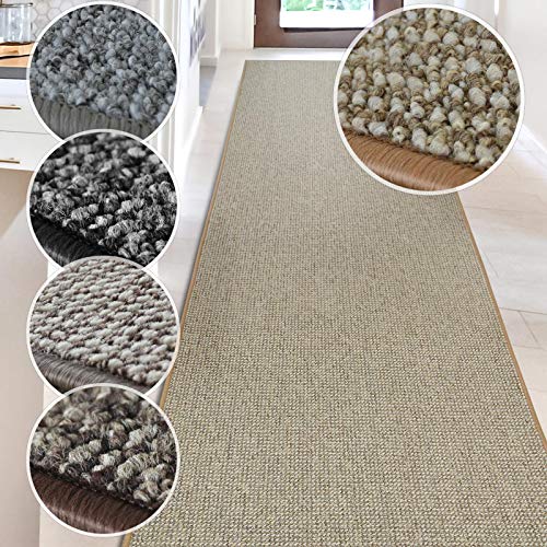 casa pura Alfombra de Pasillo – Alfombra Moderna de moqueta rizada – para Cocina, Pasillo, Paso, Dormitorio – Carlton, 100% Polipropileno, Beige, 80 x 300 cm
