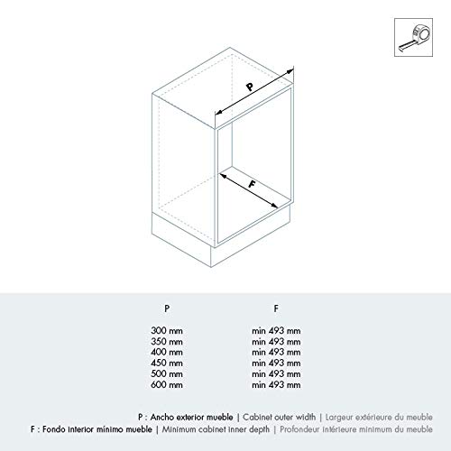 Casaenorden - Cesto extraíble de rejilla metálica para mueble de cocina - Ancho 262-268 mm
