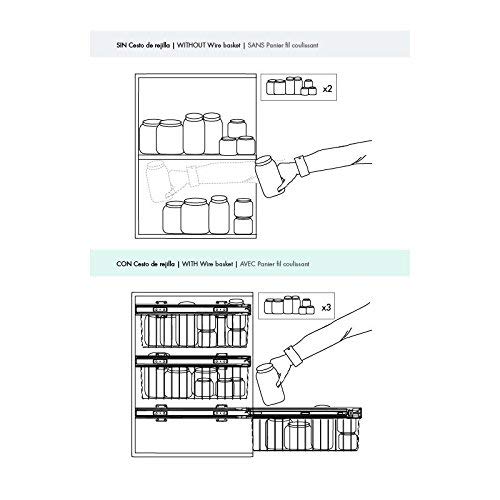 Casaenorden - Cesto extraíble de rejilla metálica para mueble de cocina - Ancho 262-268 mm