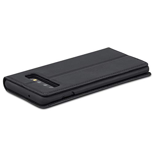 CASEZA Samsung Galaxy S10 Plus Funda Negro Tipo Libro Piel PU Case Cover Carcasa Plegable Cartera Oslo Piel Vegana Premium para Galaxy S 10 + (6,4") Original - Ultrafina con Cierre Magnético