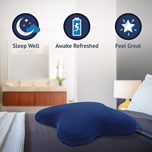 casimum Almohada cervicales Mariposa de Espuma Memoria - Forma Anatomica para Dormir de Lado. Protección Natural antiácaros. con Funda de algodón Gratis. 56x48 cm