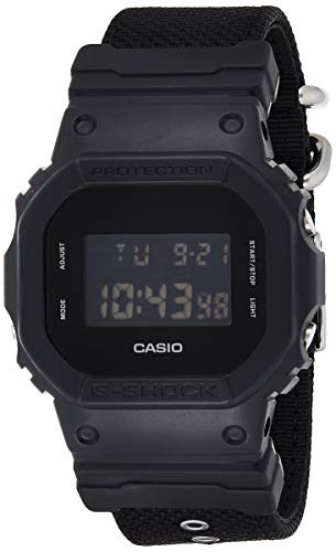 Casio G-SHOCK Reloj Digital, 20 BAR, Negro, para Hombre, con Correa de Cordura nylon, DW-5600BBN-1ER