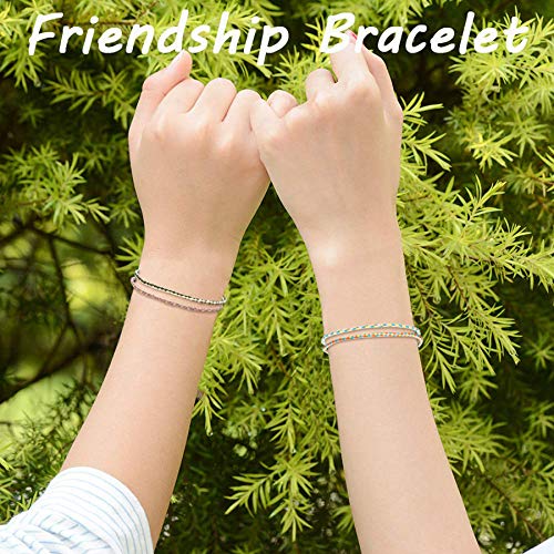 CASSIECA 10Pieza Pulsera Trenzada Amistad para Mujeres Niñas Hecha a Mano Pulsera de Cuerda Multicolor Pulsera para Tobillo Regalos de Cumpleaños Ajustable