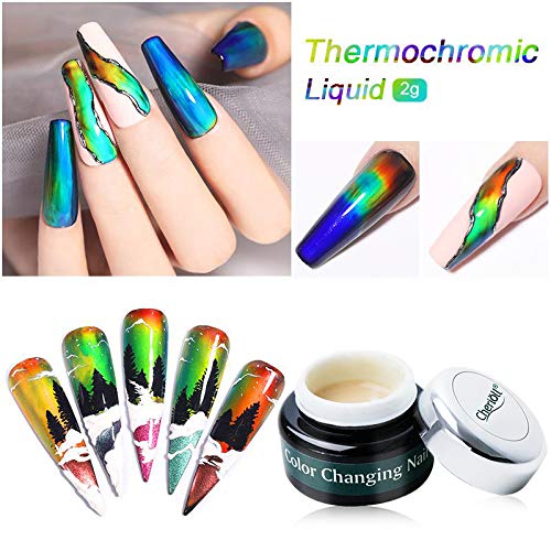 Cat Eye Gel Esmalte de Uñas Gel, gel de esmalte de uñas mágico con cambio de color, líquido de esmalte de uñas con gel que cambia de color, cambios con la temperatura